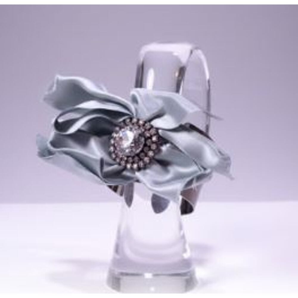 Neiman Marcus Lee Angel Bow Crystal Antique Silver Vintage Cuff Bracelet NWT 560